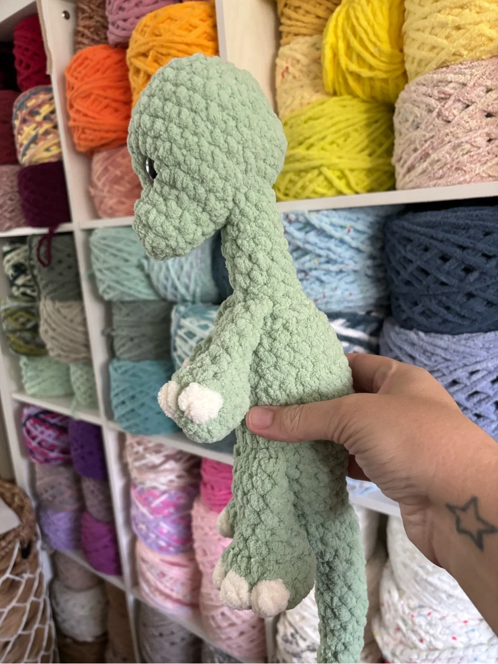 Crochet baby brachiosaurus plush handmade